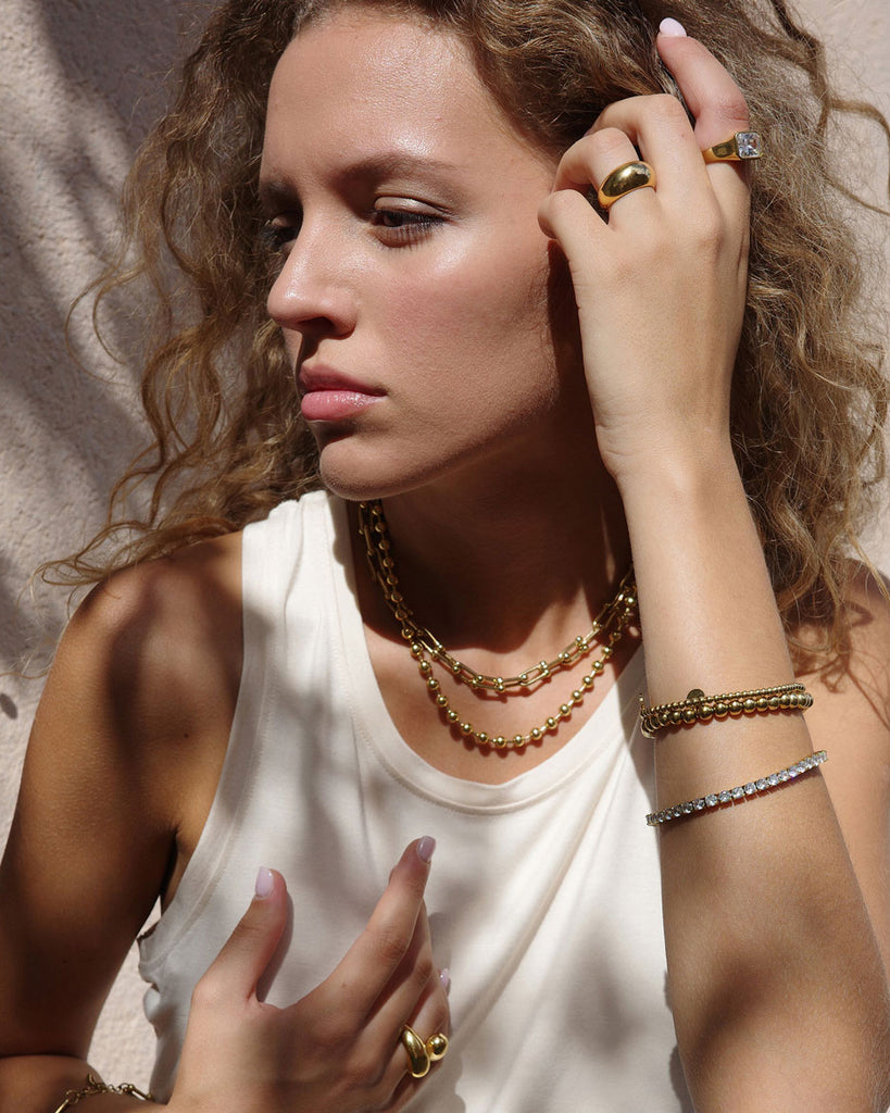 A&C Oslo Pure Steel Necklace Ball Chain- gold