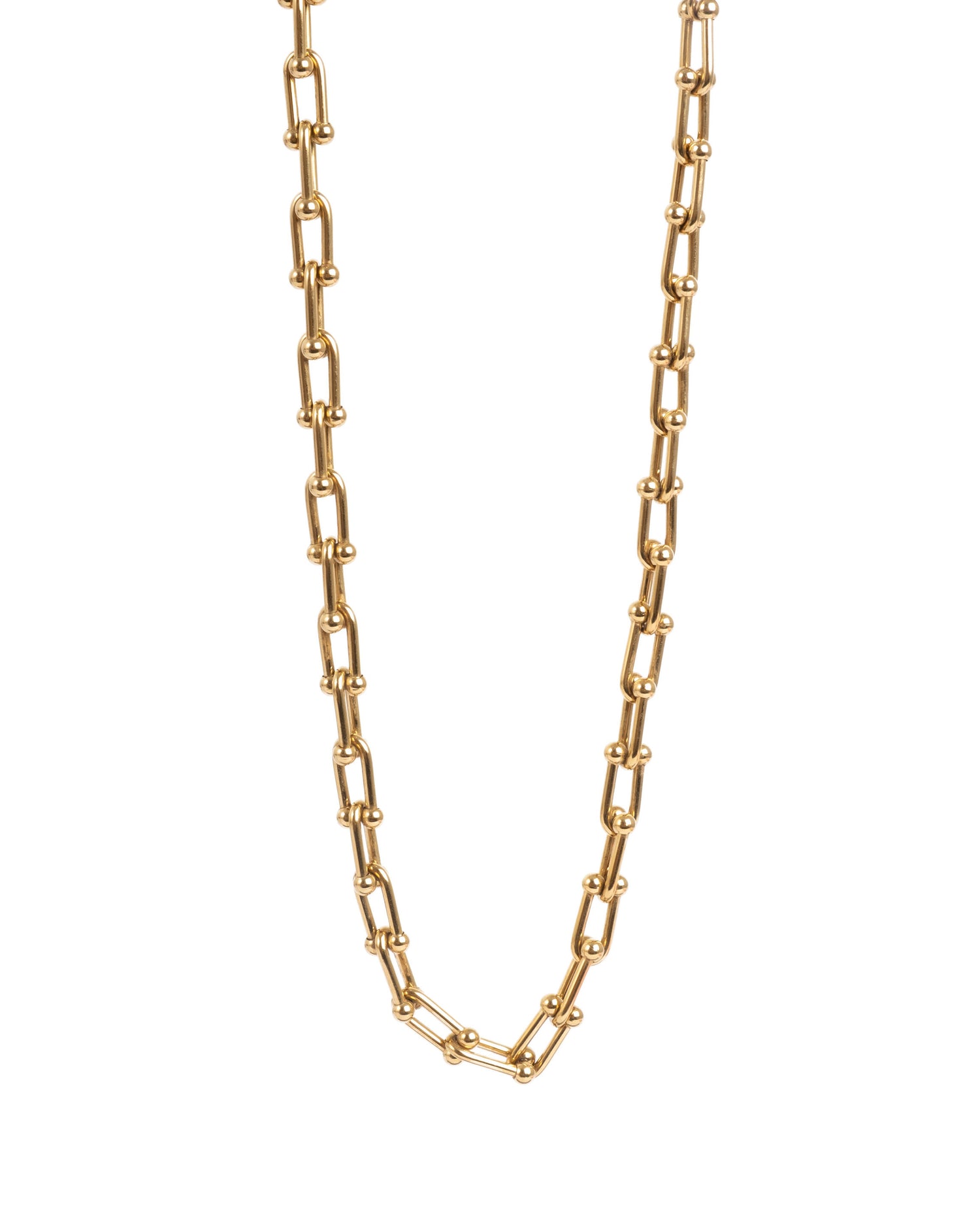 A&amp;C Oslo Pure Steel Necklace- gold link