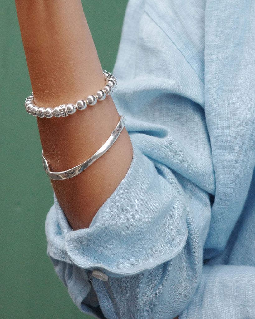 A&C Oslo Sculptured Bracelet- silver