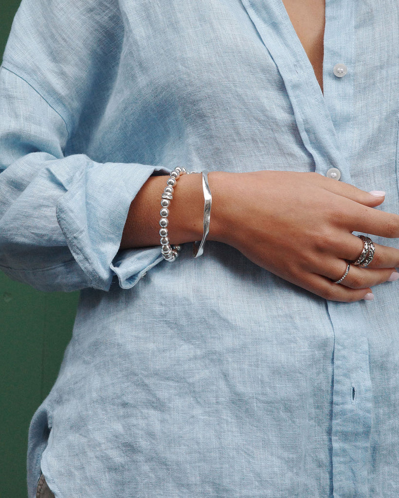 A&C Oslo Sculptured Bracelet- silver