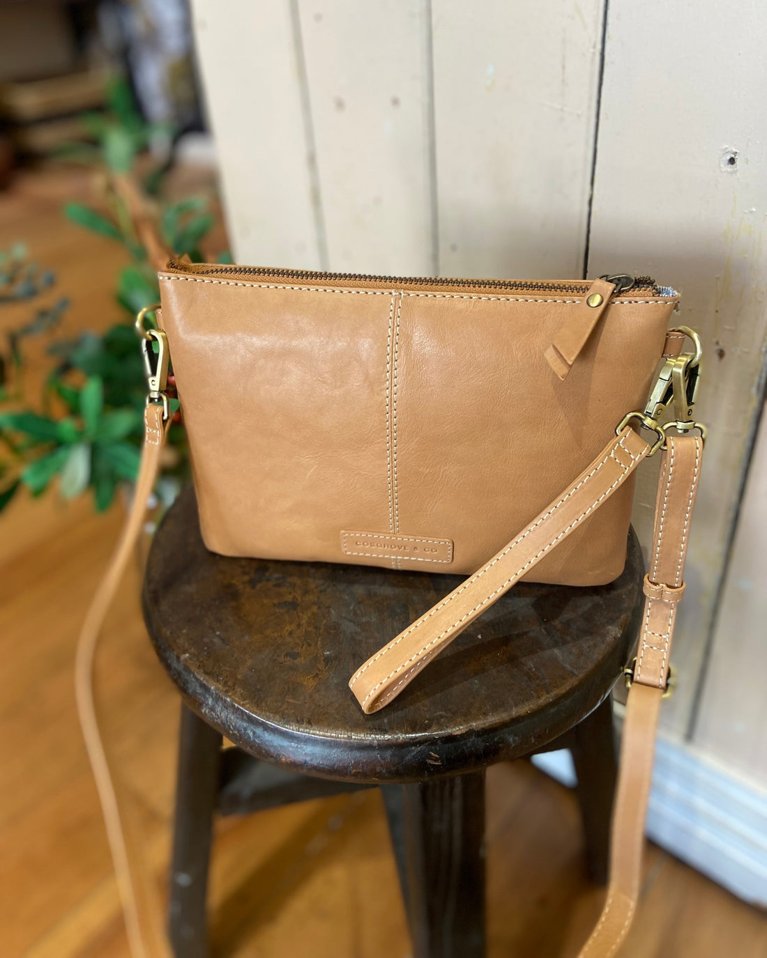 Cosgrove &amp; Co Charlotte Camel Leather Bag