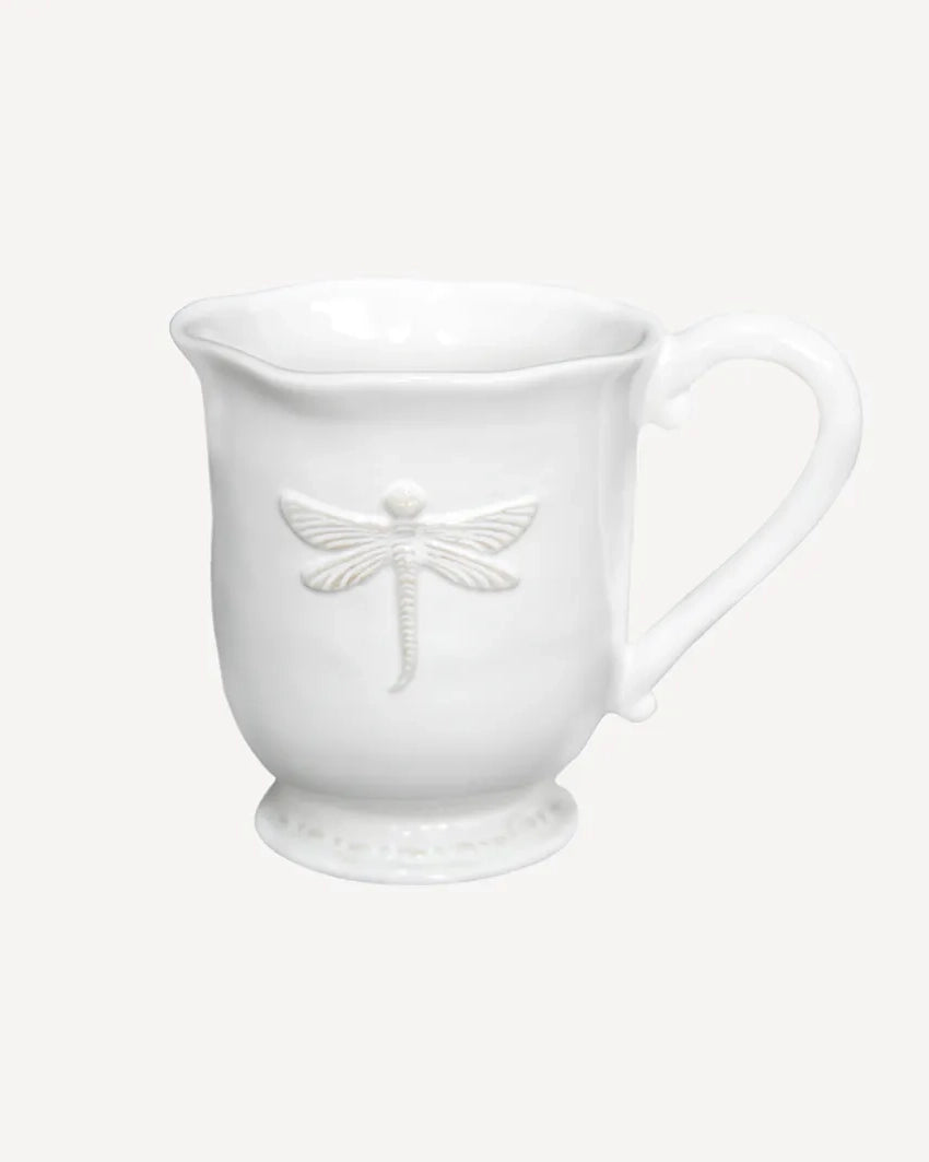 French Country Collections Dragonfly Stoneware White Mug