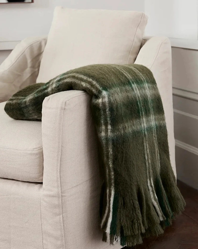 French Country Collections Plaid Green Throw