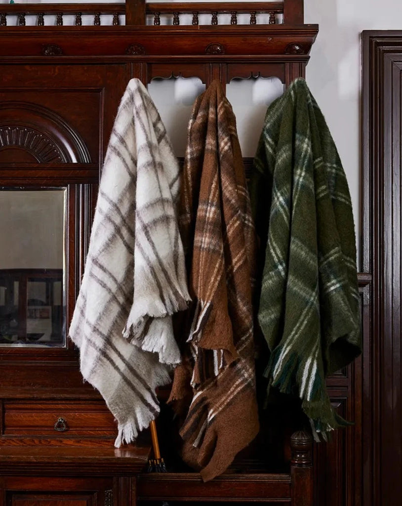 French Country Collections Plaid Brown Throw