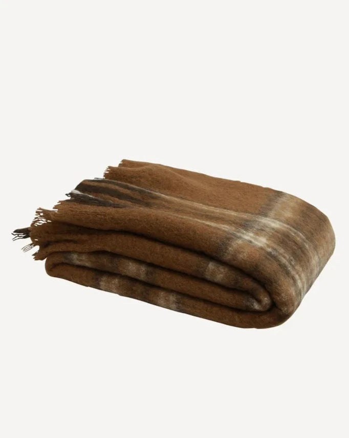 French Country Collections Plaid Brown Throw