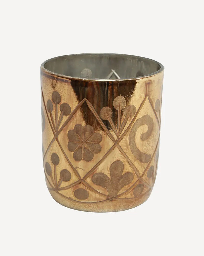 French Country Collections Flower Etched Copper Votive