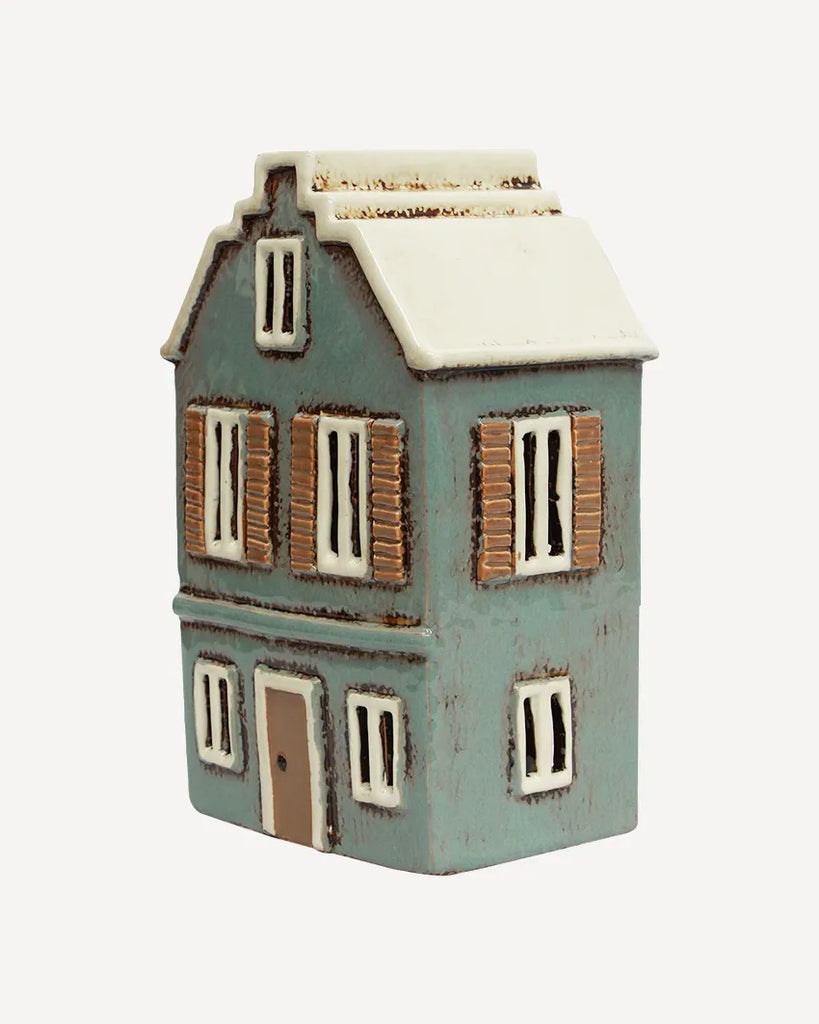 French Country Collections Alsace Tea Light House with Shutters - Blue