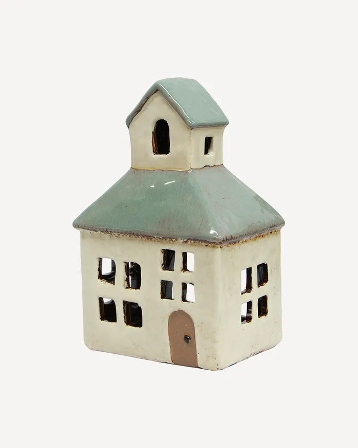 French Country Collections Alsace Tea Light Mini Church - White