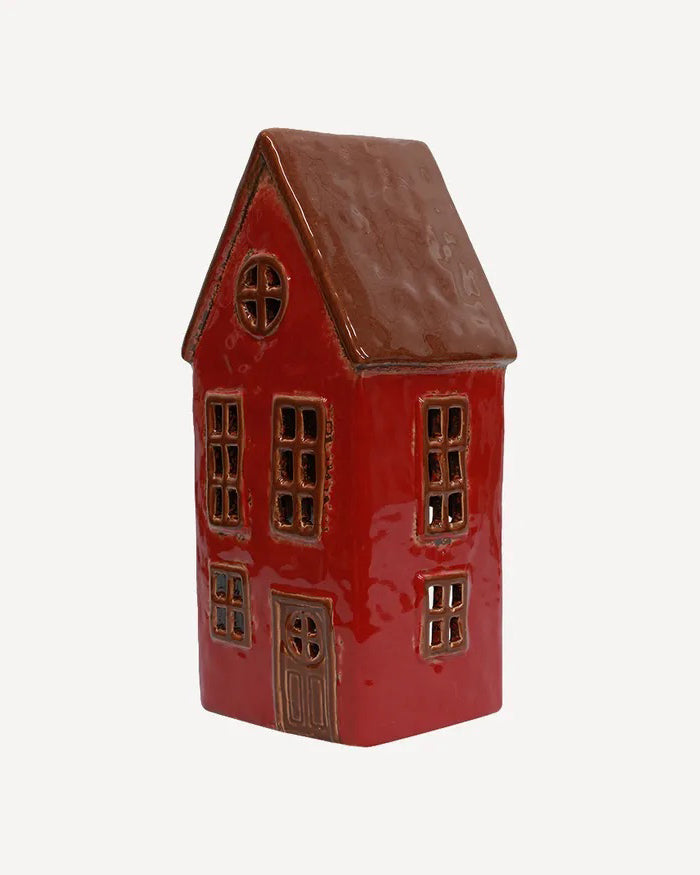 French Country Collections Alsace Tea Light Barn - Red