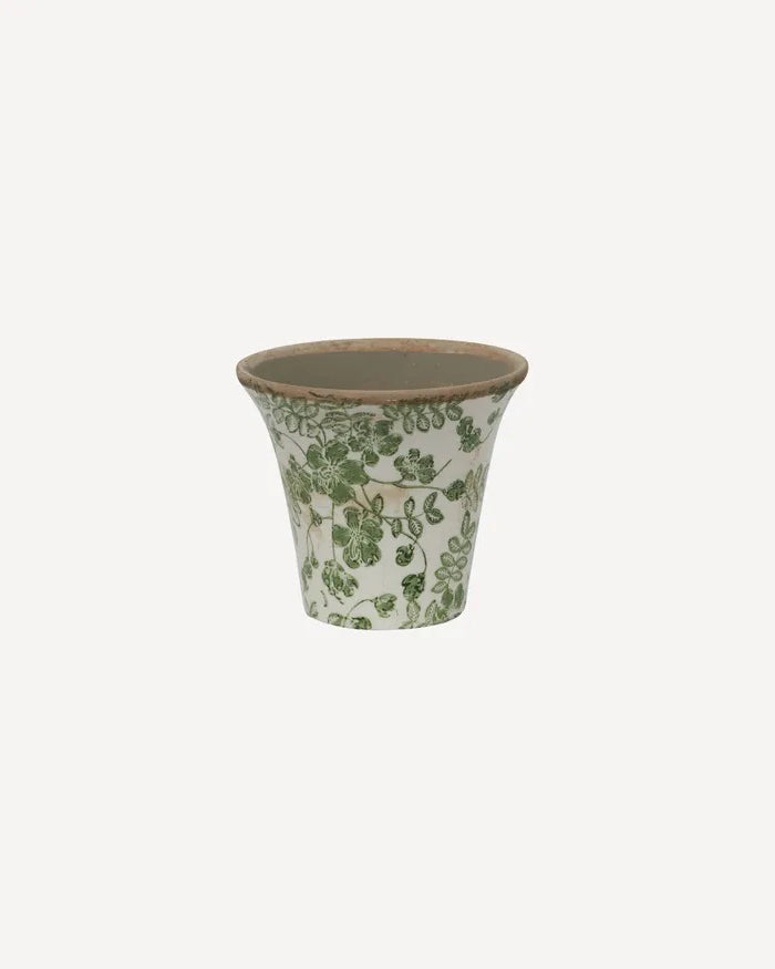 French Country Collections  Botanical Fluted Pot Small