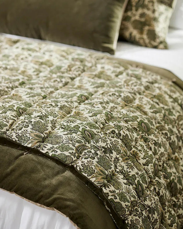 French Country Collections Eloise Eiderdown - olive