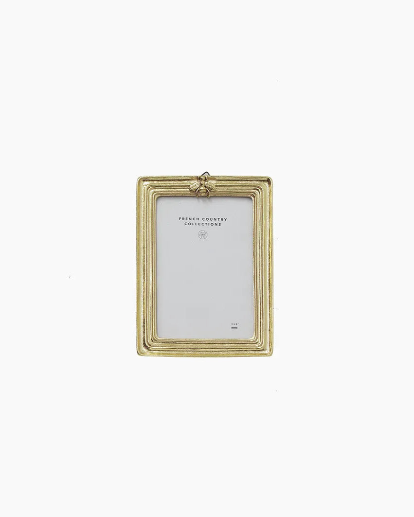 French Country Collections Ribbed Bee Frame Gold 4x6