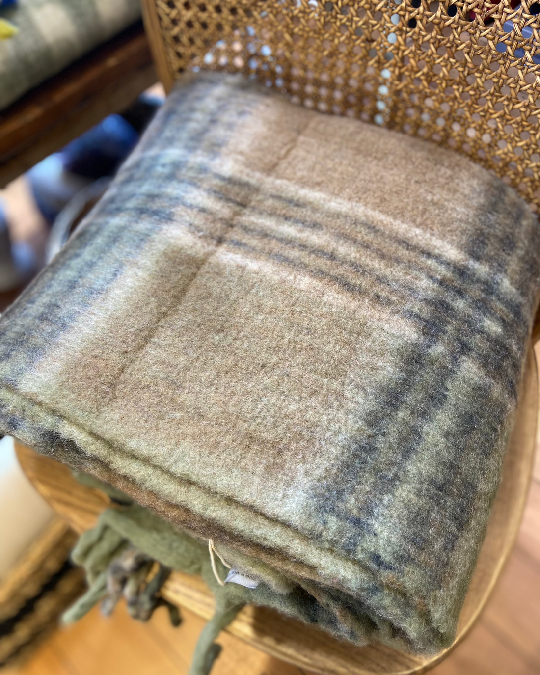 Linens &amp; More Bliss Wool Mohair Blend- olive green