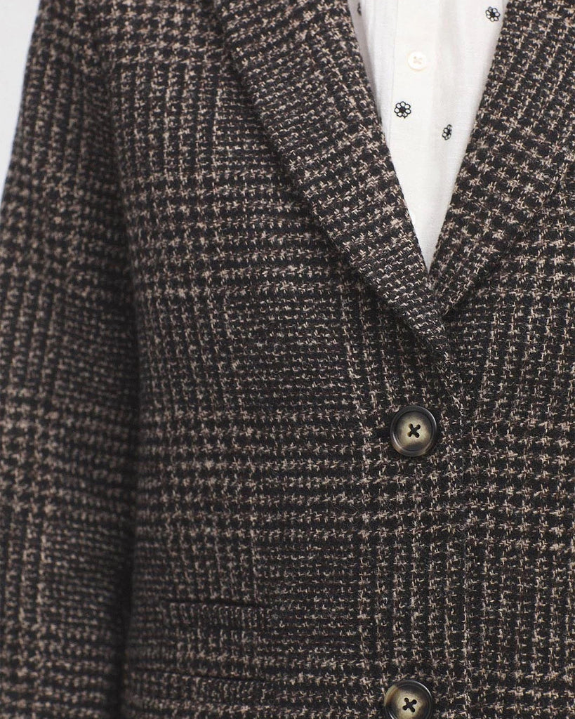 Nice Things Paloma S. Herringbone Tailor Coat- Black