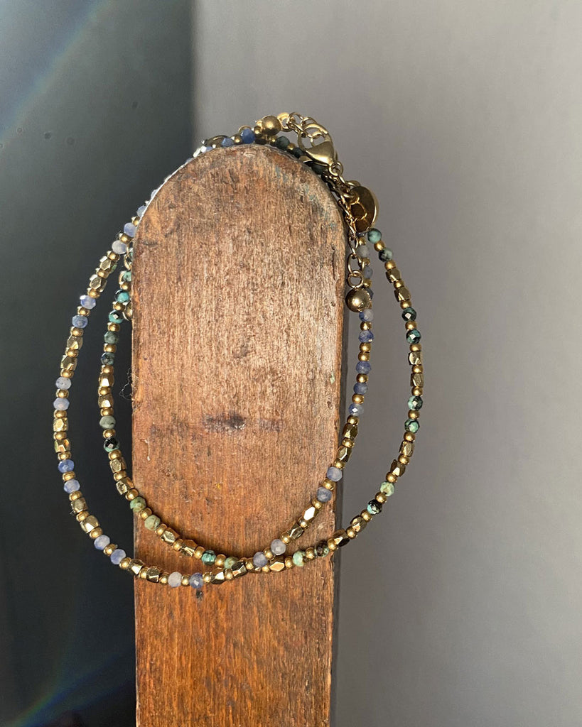 A&C Oslo Wild Nature Miniature Shiny Green Bracelet- gold