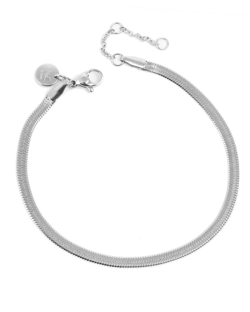 A&C Oslo Bracelet, unisex, Steel snake chain - steel