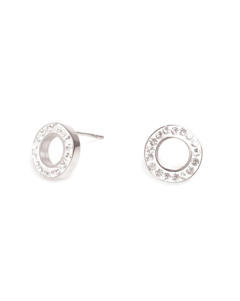 A&C Oslo Earrings with crystal stones - silver