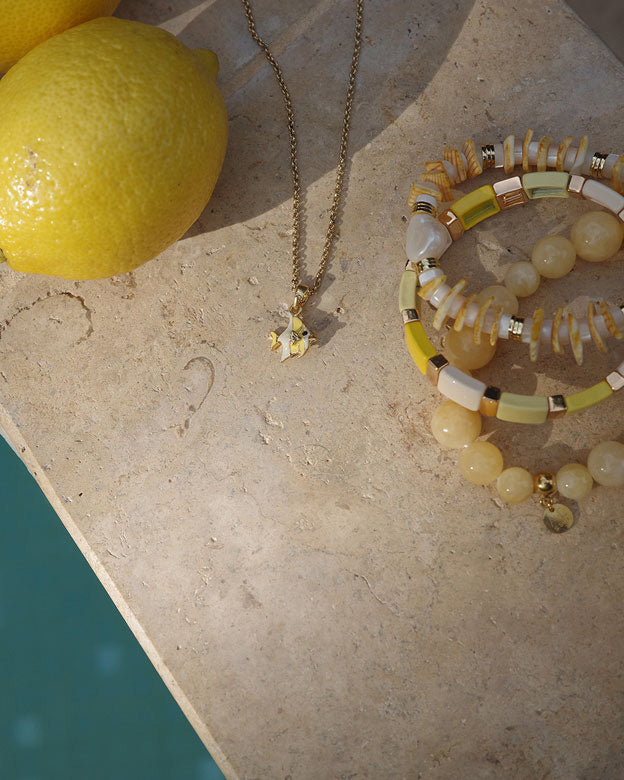 A&C Oslo Wild Nature Yellow Tones Bracelet- Yellow Jade
