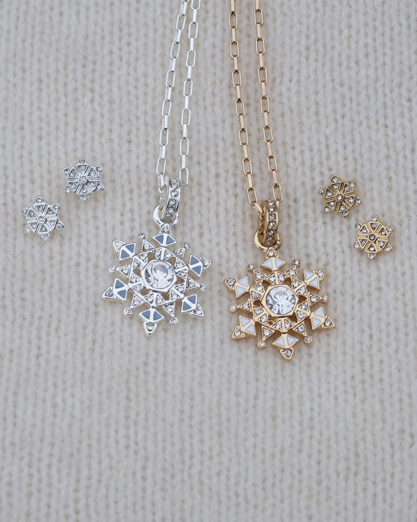 A&C Oslo Short chain Snowflake pendant- silver