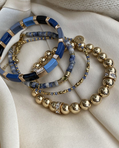 A&amp;C Oslo Signature Bracelet with Balls and Crystals- gold