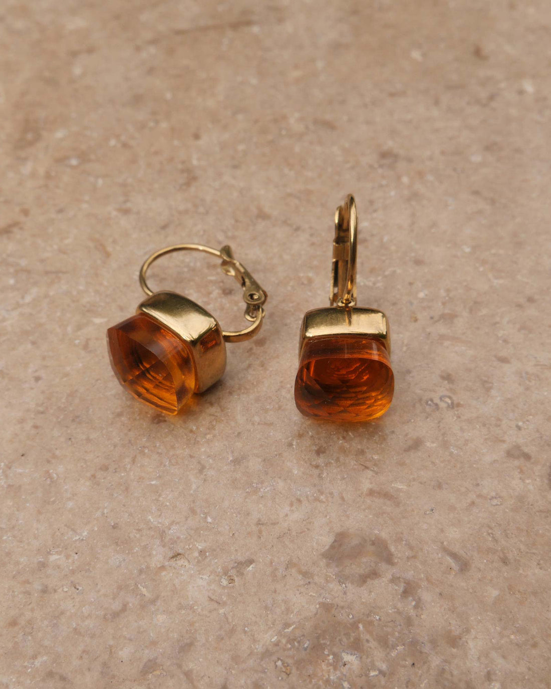 A&amp;C Oslo Steel Glass Earrings - Topaz