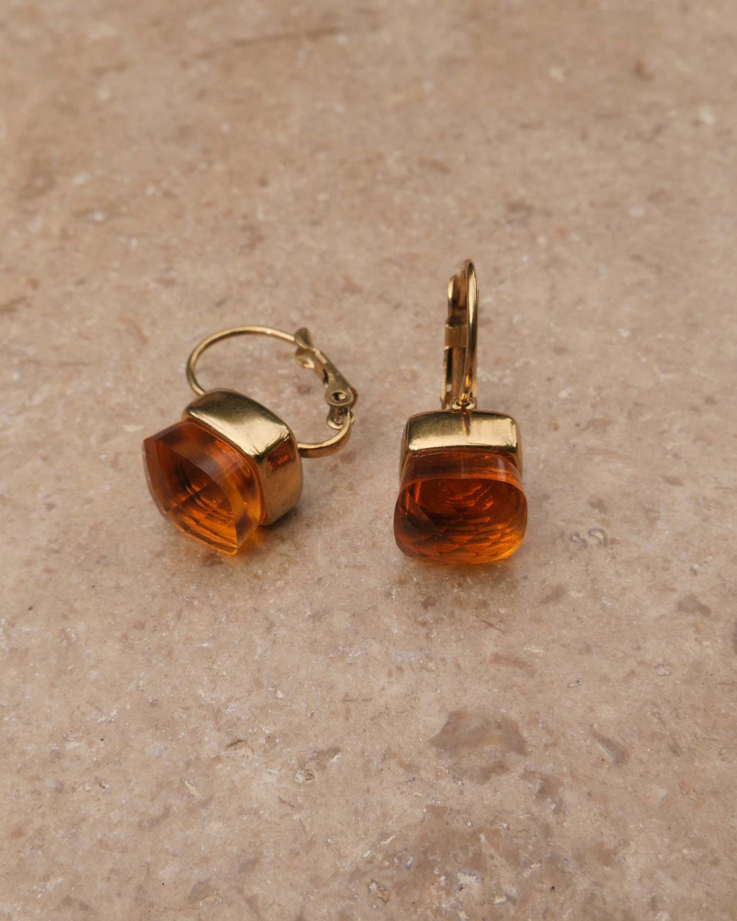 A&amp;C Oslo Steel Glass Earrings - Topaz