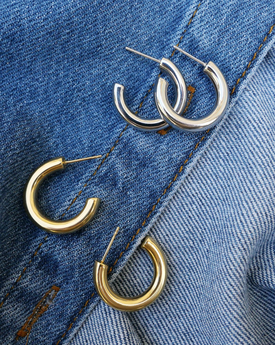 A&amp;C Oslo Steel Clean Collection Earring Gold