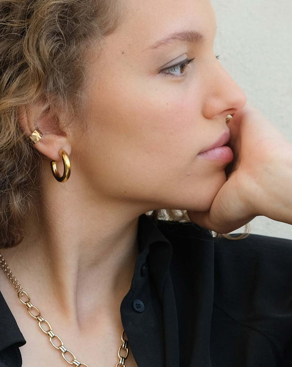 A&amp;C Oslo Steel Clean Collection Earring Gold