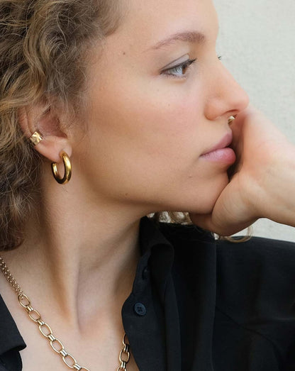 A&amp;C Oslo Steel Clean Collection Earring Gold