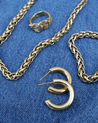 A&amp;C Oslo Steel Clean Collection Earring Gold