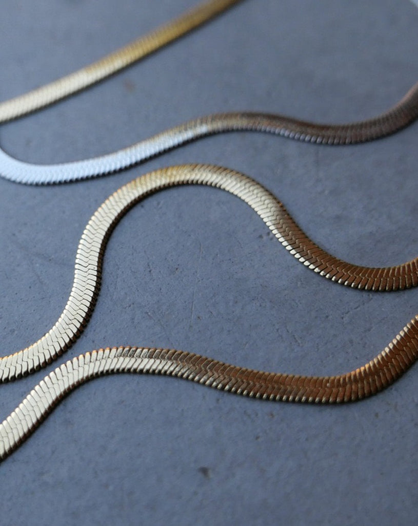 A&C Oslo Bracelet, unisex, Steel snake chain - gold