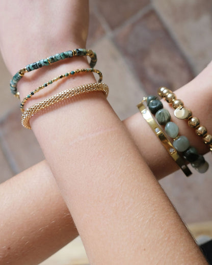 A&amp;C Oslo Wild Nature Miniature Shiny Green Bracelet- gold
