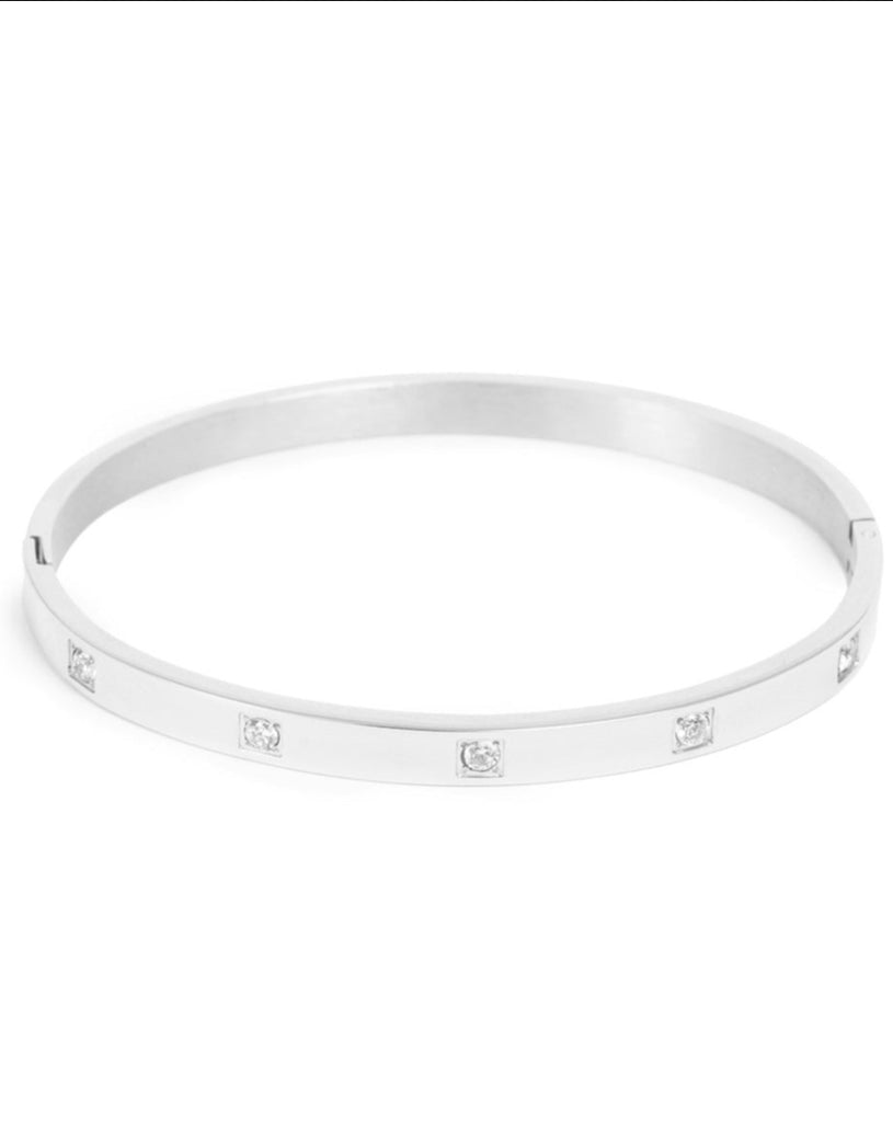 A&C Oslo Bangle with cubic zirconia - steel