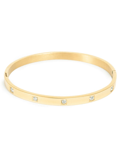 A&amp;C Oslo Bangle with cubic zirconia - gold