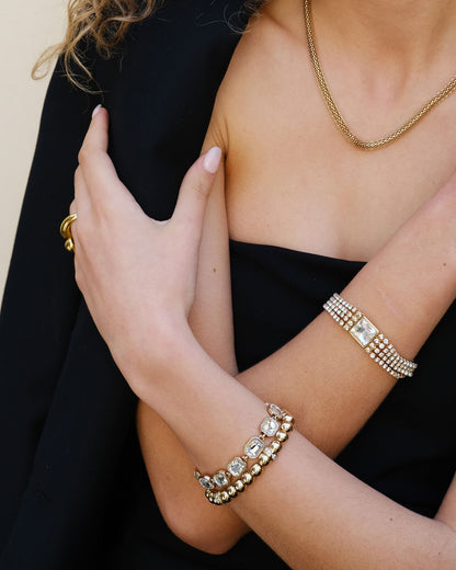 A&amp;C Oslo Long Statement Bracelet- gold