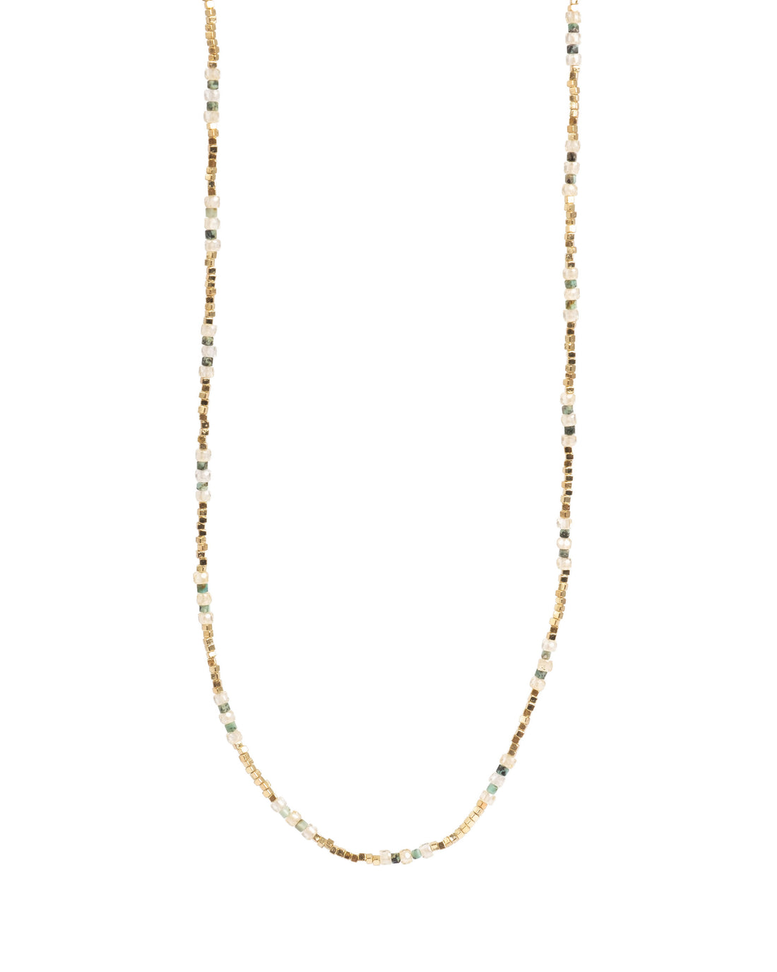 A&amp;C Oslo Wild Nature Miniature Shiny Green Necklace- gold