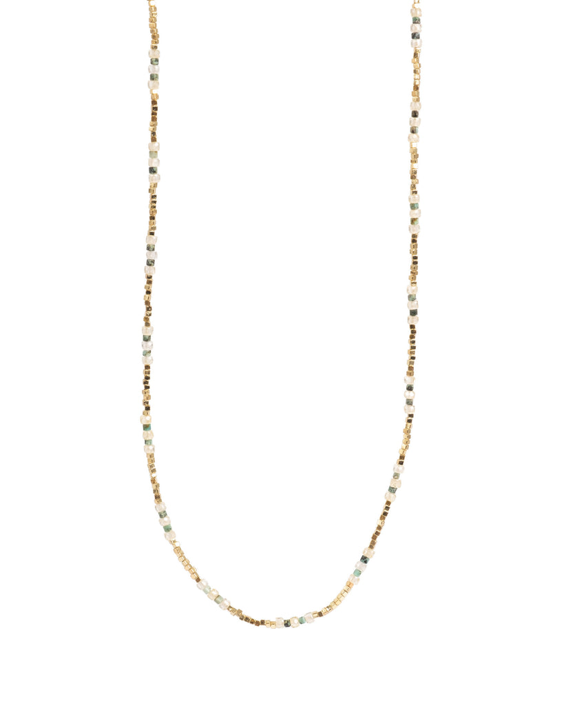 A&C Oslo Wild Nature Miniature Shiny Green Necklace- gold