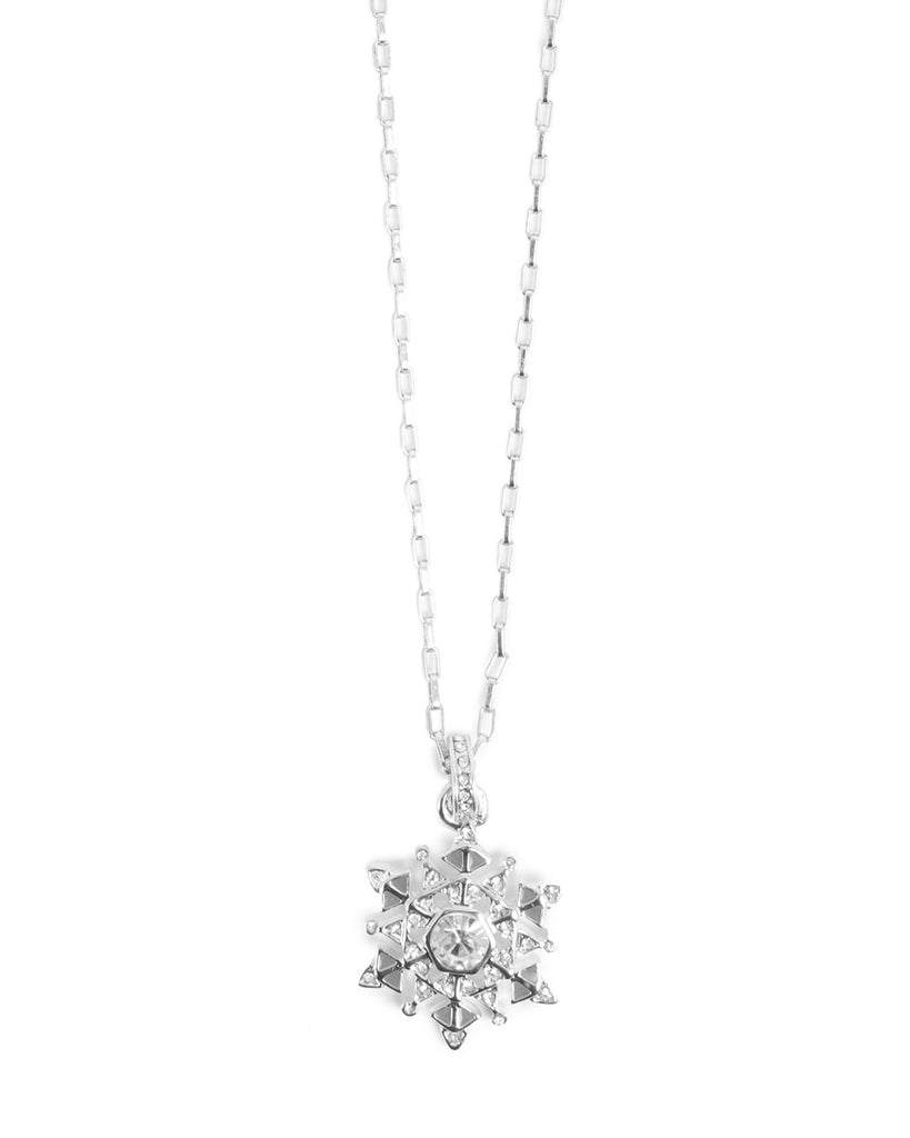 A&C Oslo Short chain Snowflake pendant- silver