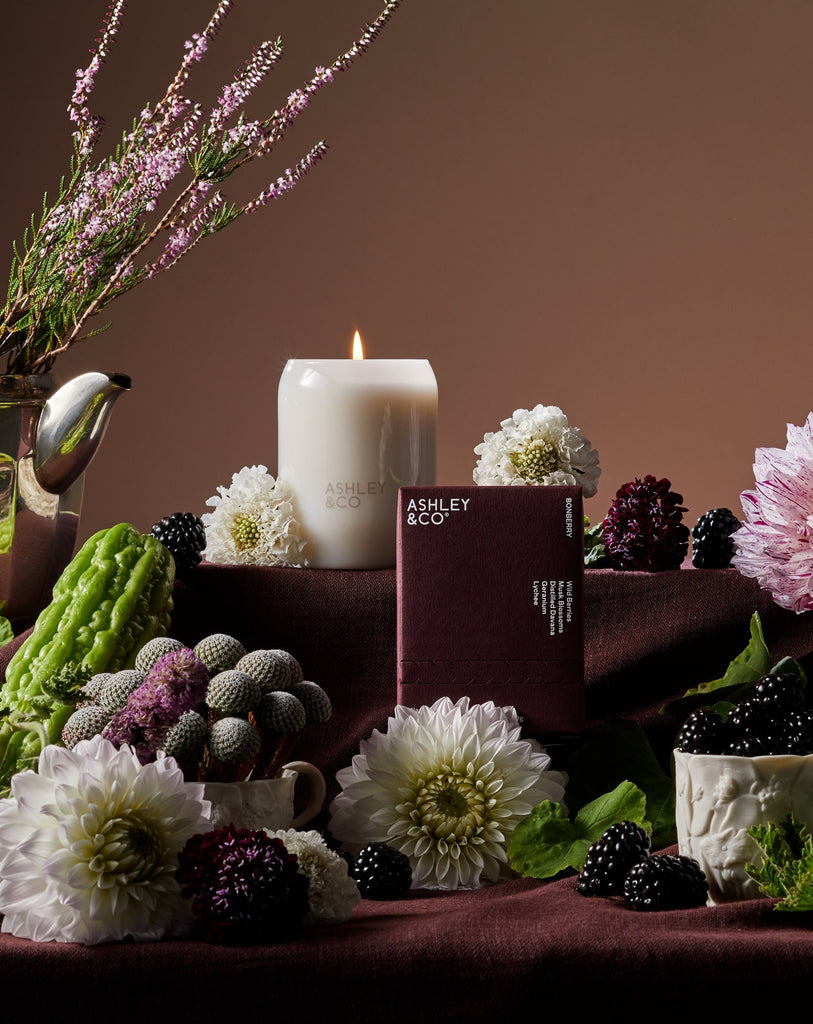 Ashley & Co Bonberry candle lifestyle picture