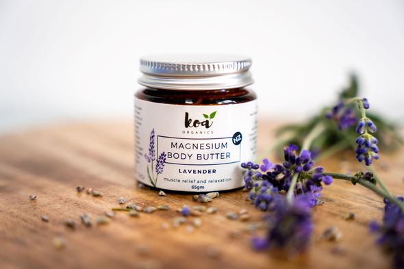 Koa Organics Magnesium Body Butter with Lavender 65 grams jar