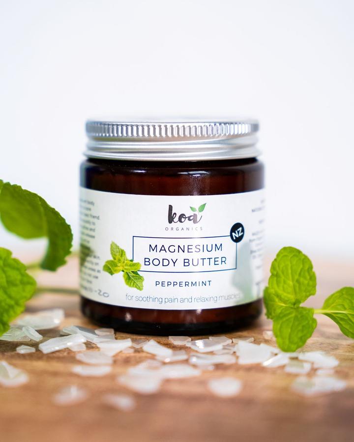 Koa Organics Magnesium Body Butter with Peppermint 65grams jar
