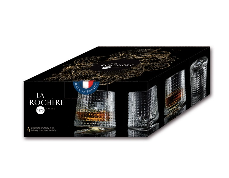 La Rochère France Blossom Whisky Glasses - Set of 4