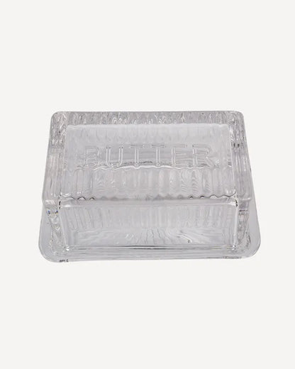 French Country Collections Butter Dish - clear glass