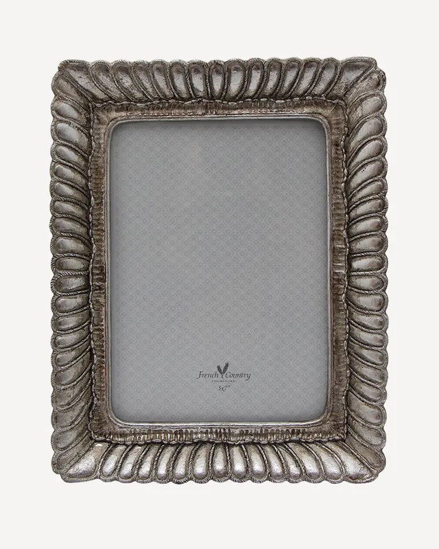French Country Collections Fanned Rectangle Photo Frame Pewter Finish 5x7" - silver