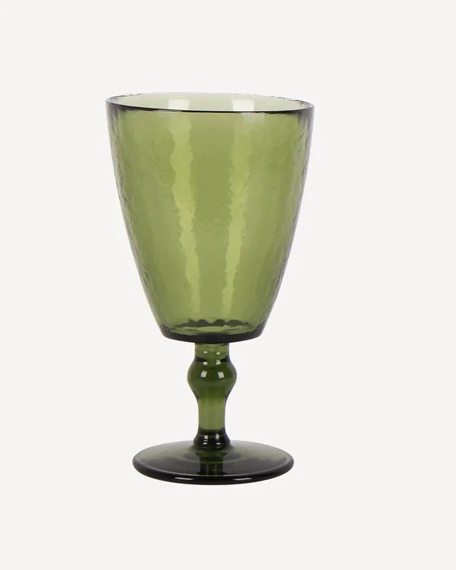 French Country Collections Vitro Wine Glass - olive