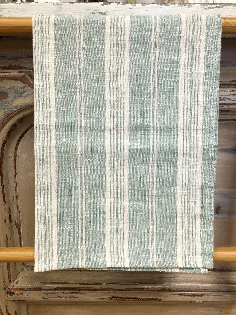 French Linen Tea Towels - Green