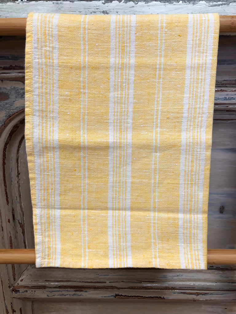 French Linen Tea Towels - Yellow